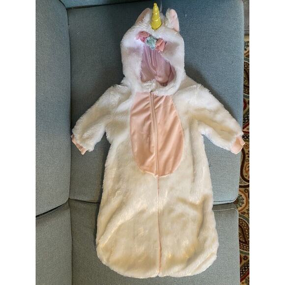 Baby Girls Unicorn Costume Bunting Sack Size 3-6 Months Soft Zipper - Picture 1 of 8